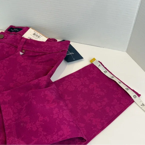 🆕 Women’s Charter Club Pink Fancy Skinny Ankle Pants – Size 12 🆕 - Picture 8 of 16
